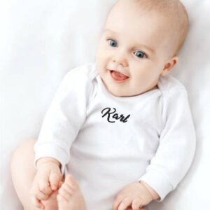 Babybody med navn - lange ærmer